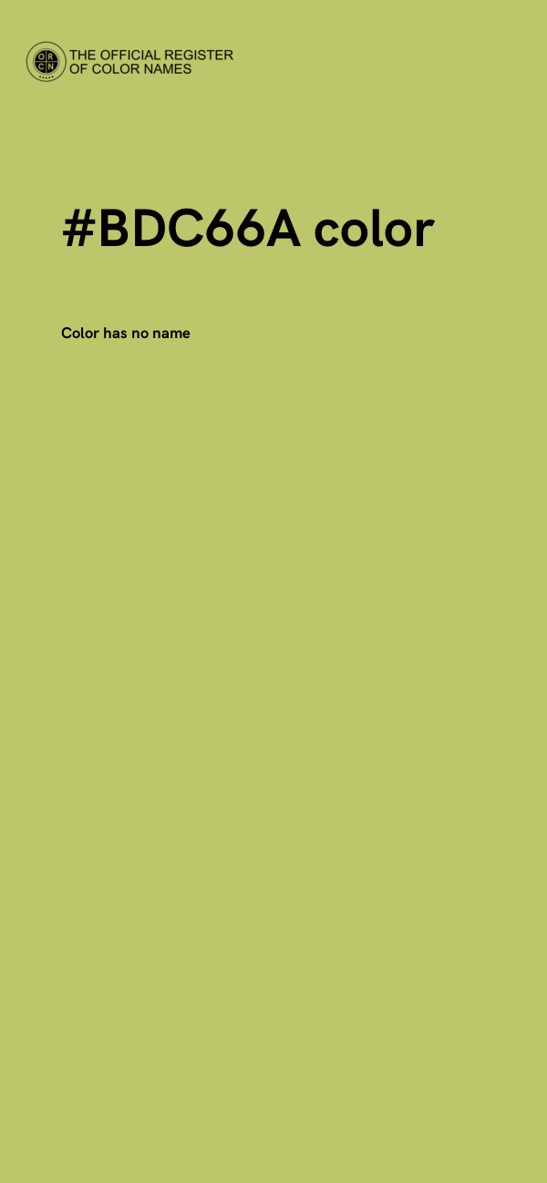 #BDC66A color image