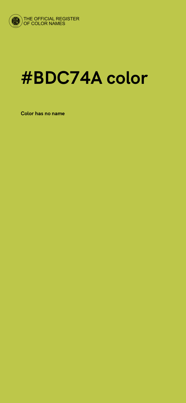 #BDC74A color image