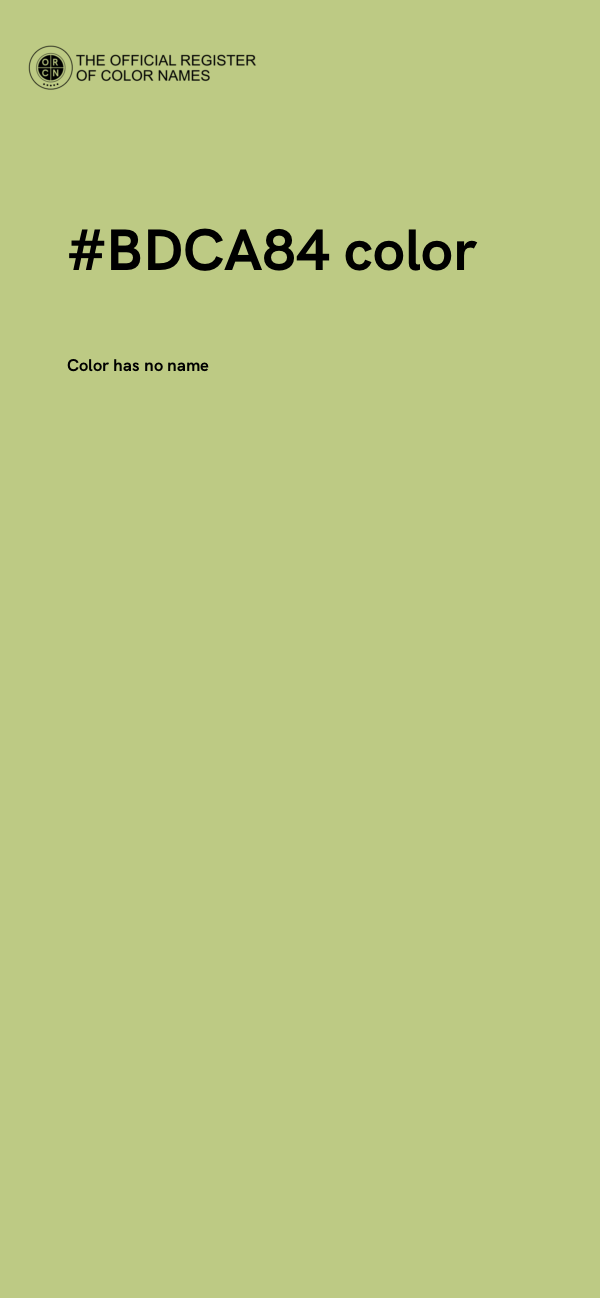 #BDCA84 color image