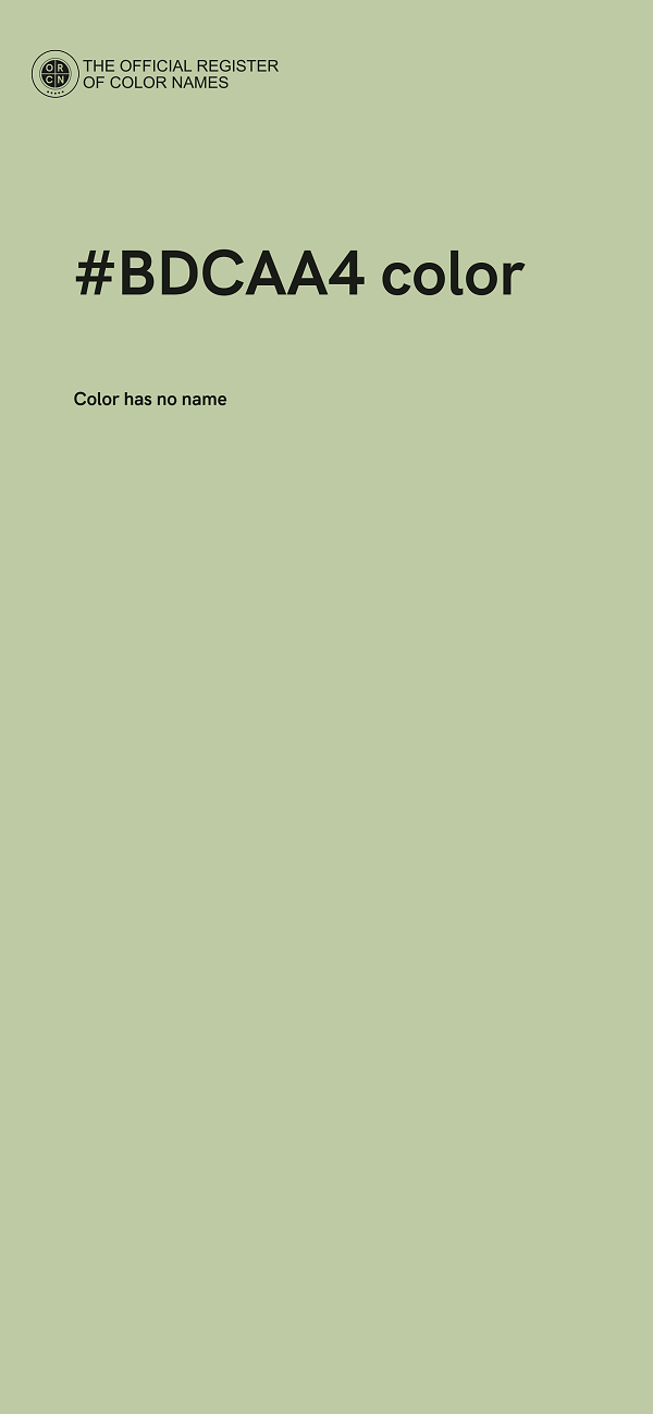 #BDCAA4 color image