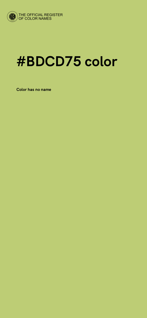 #BDCD75 color image