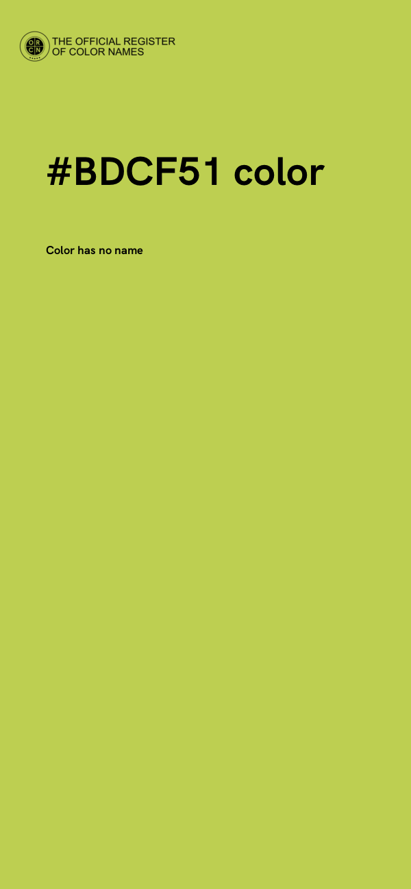 #BDCF51 color image