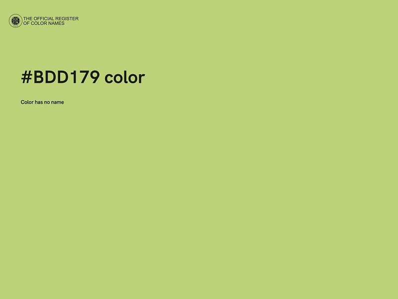 #BDD179 color image