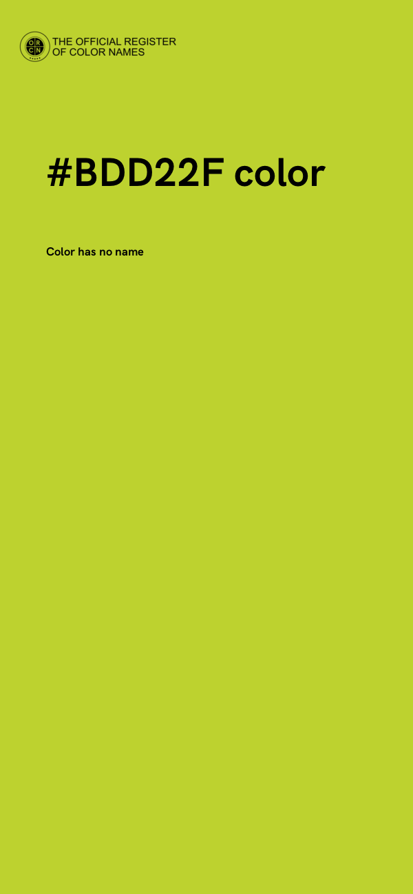 #BDD22F color image