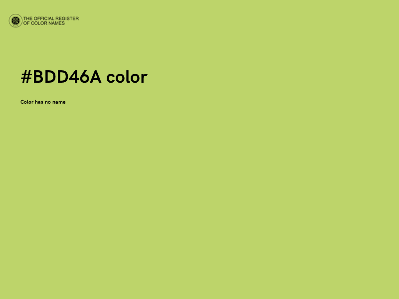 #BDD46A color image