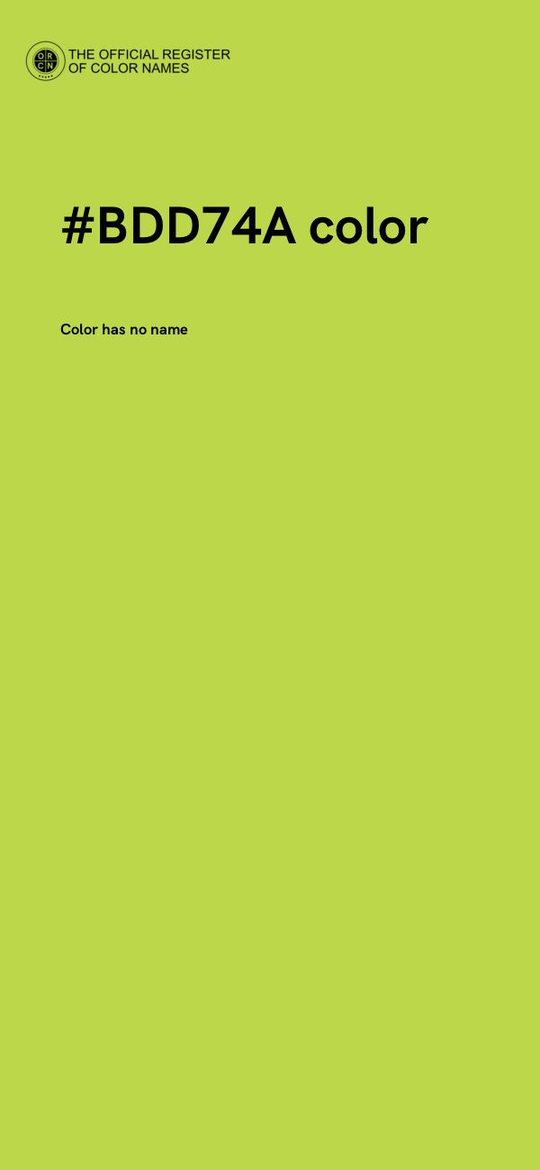#BDD74A color image