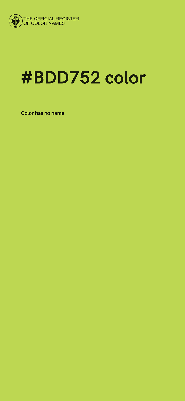 #BDD752 color image