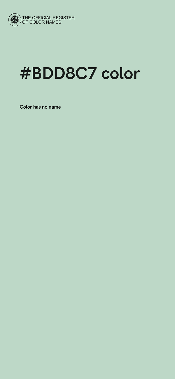 #BDD8C7 color image