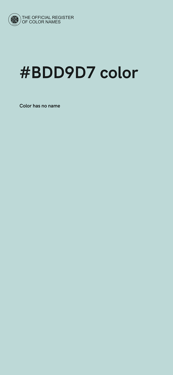 #BDD9D7 color image