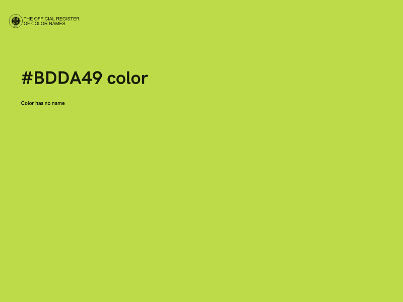 #BDDA49 color image