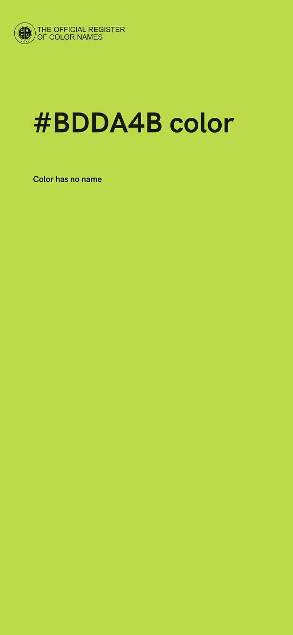 #BDDA4B color image