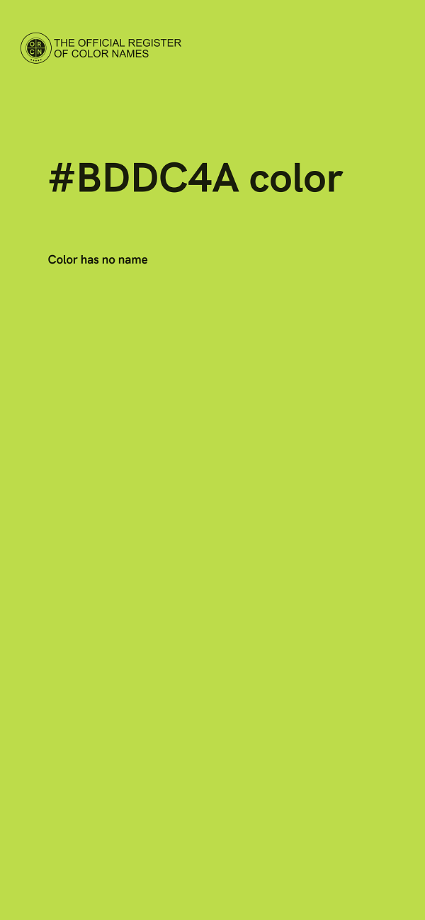 #BDDC4A color image