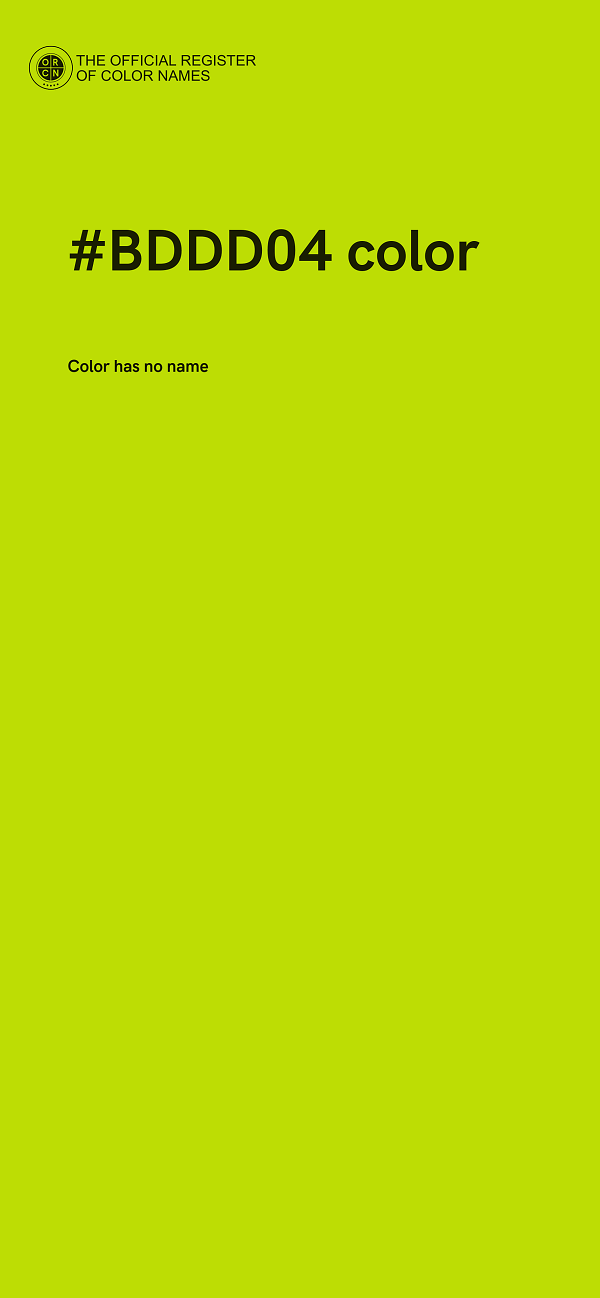 #BDDD04 color image