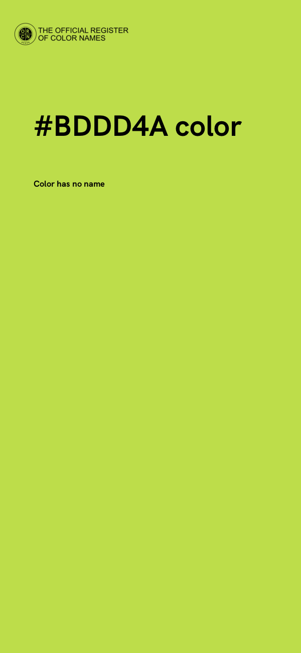 #BDDD4A color image