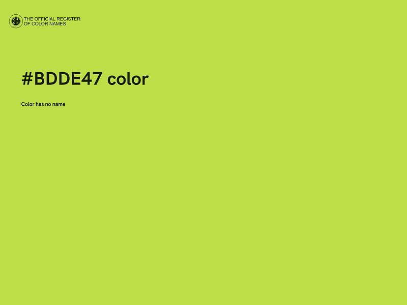 #BDDE47 color image