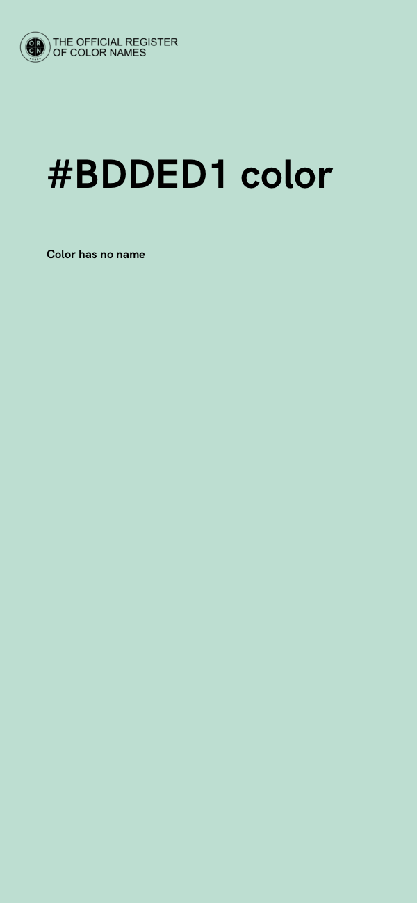 #BDDED1 color image