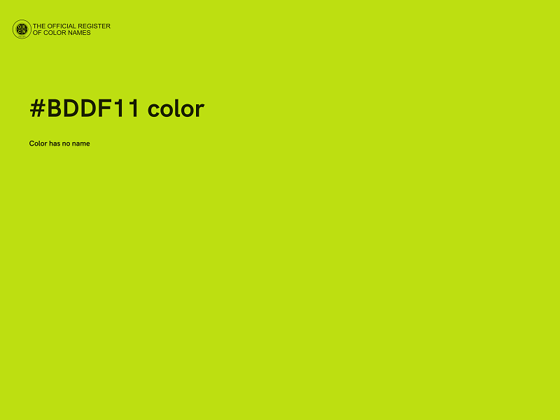 #BDDF11 color image