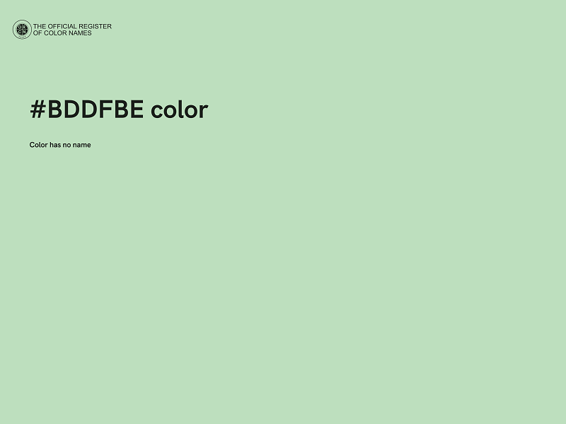 #BDDFBE color image