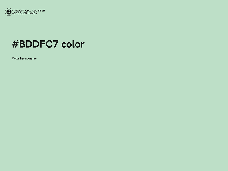 #BDDFC7 color image