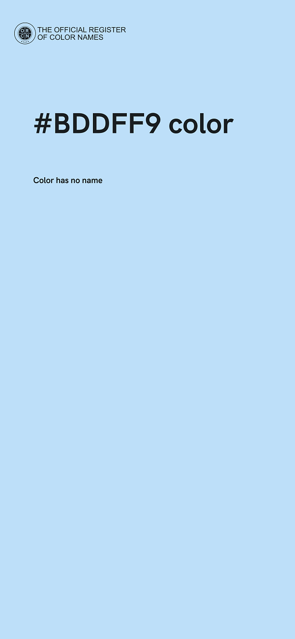 #BDDFF9 color image