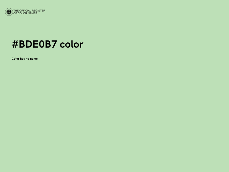 #BDE0B7 color image