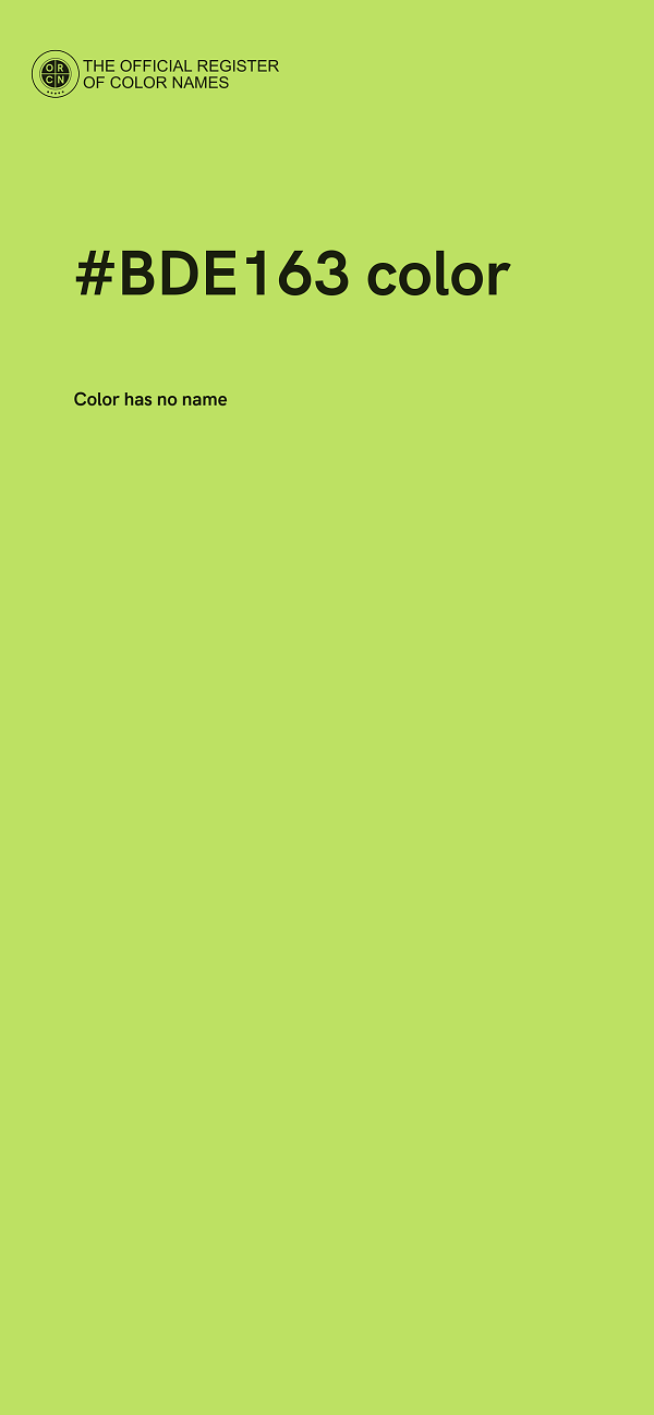 #BDE163 color image