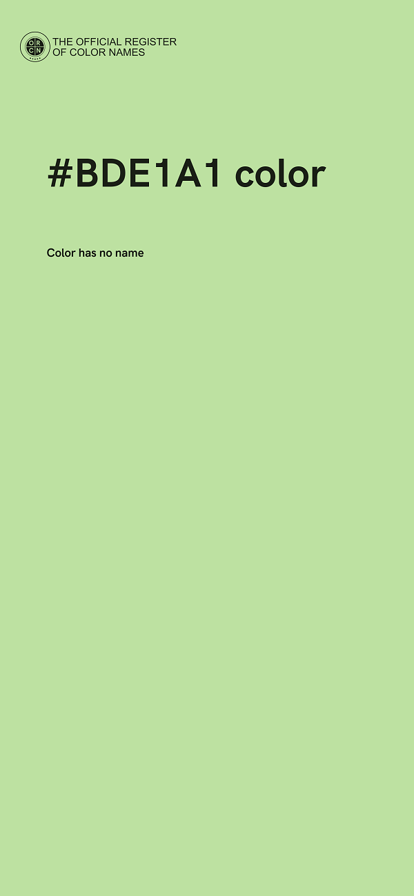 #BDE1A1 color image
