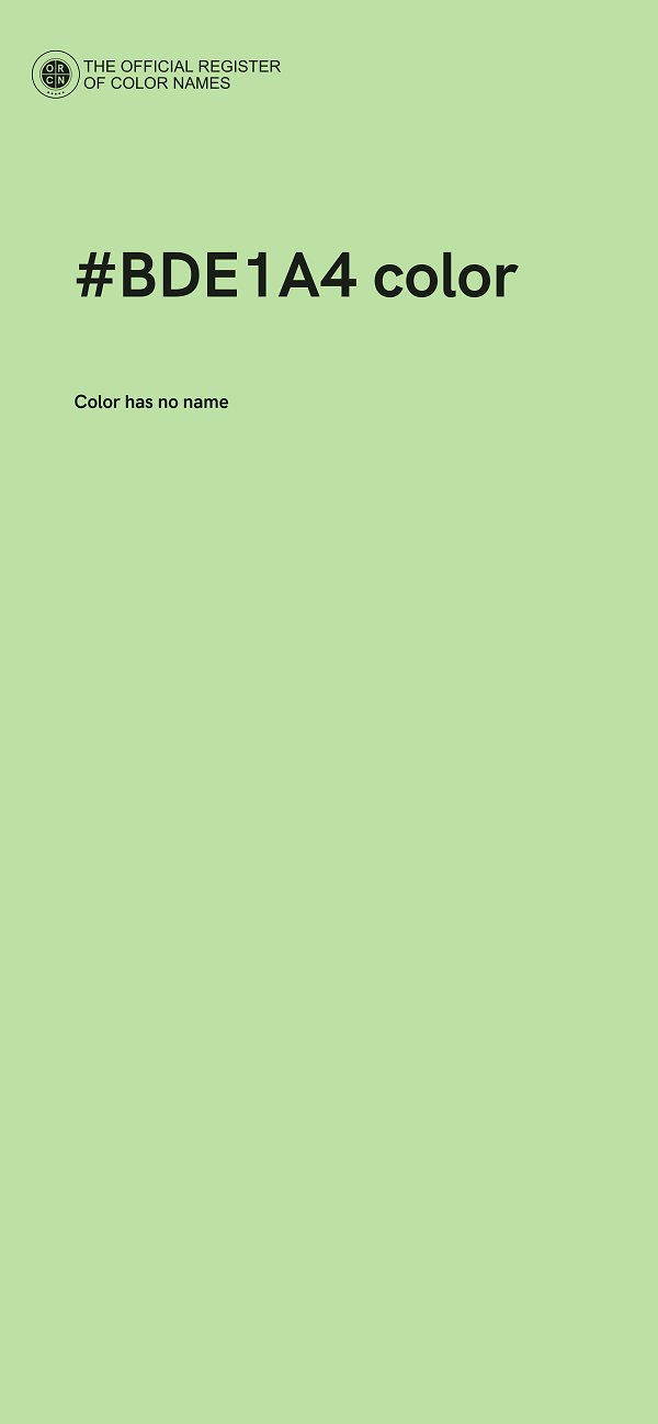 #BDE1A4 color image