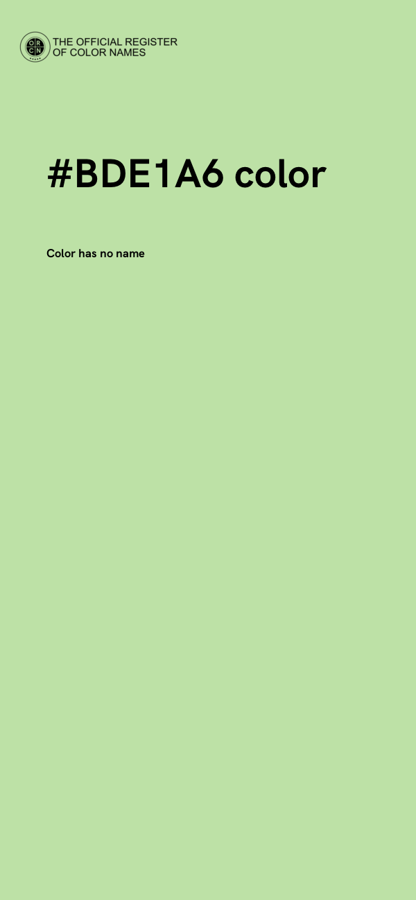 #BDE1A6 color image