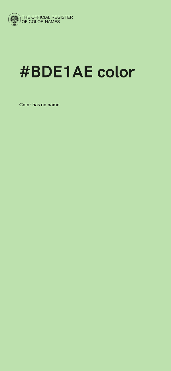 #BDE1AE color image