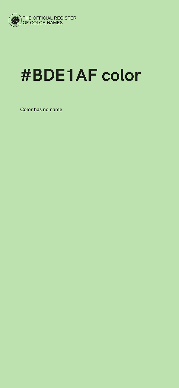 #BDE1AF color image
