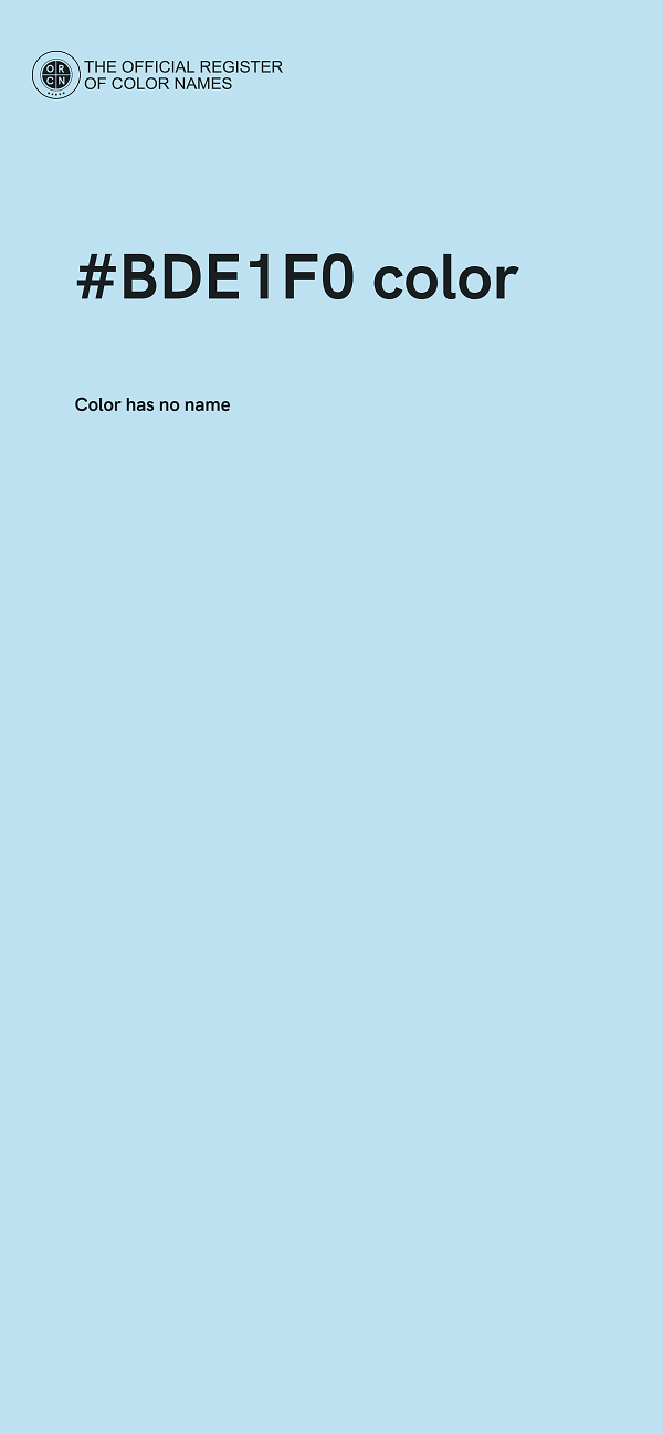 #BDE1F0 color image