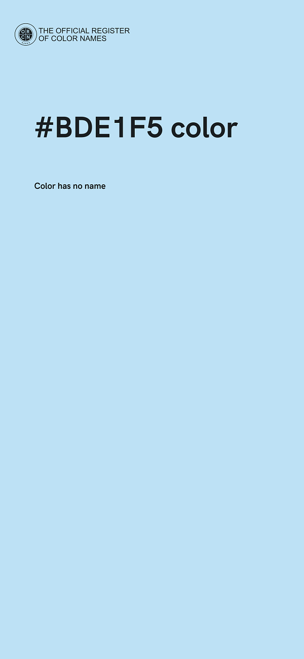 #BDE1F5 color image
