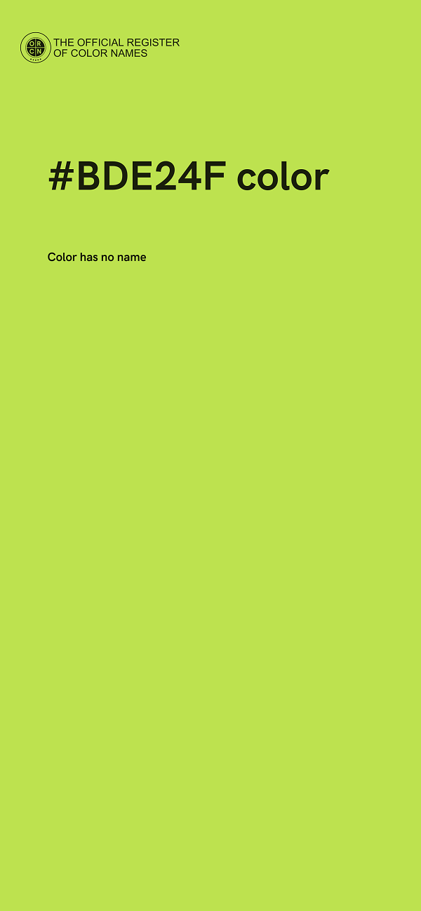 #BDE24F color image