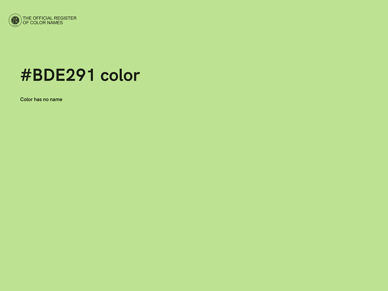 #BDE291 color image
