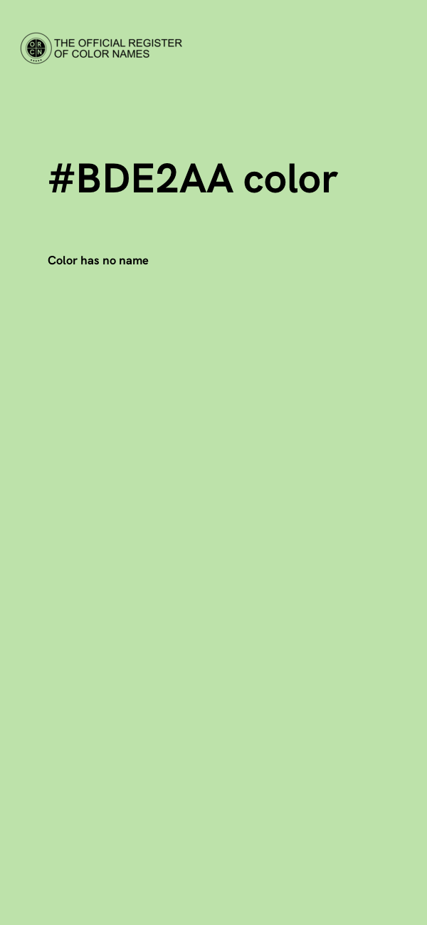 #BDE2AA color image