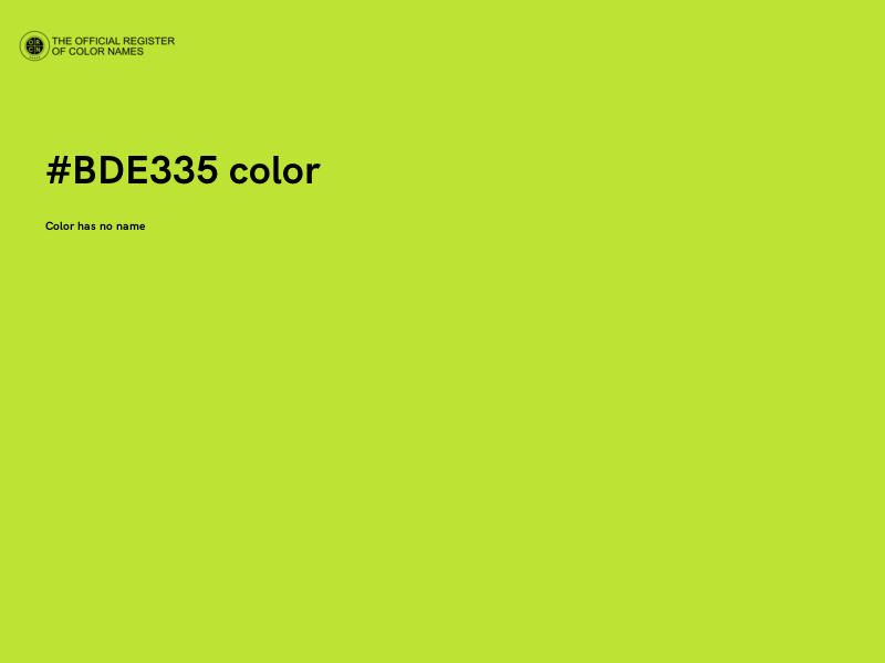 #BDE335 color image