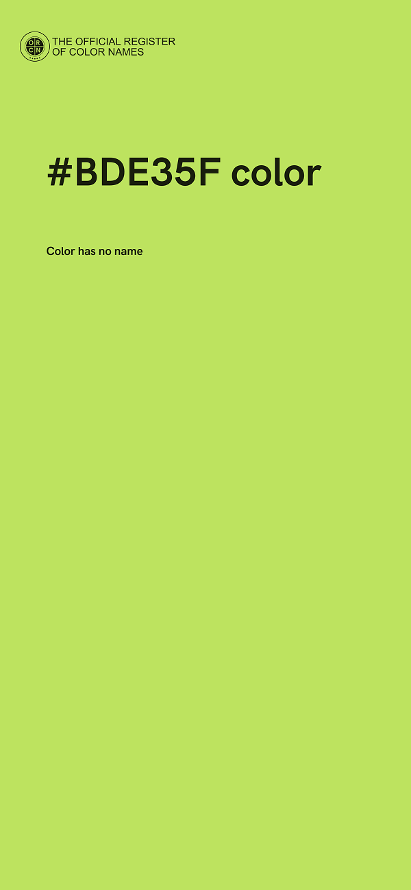 #BDE35F color image
