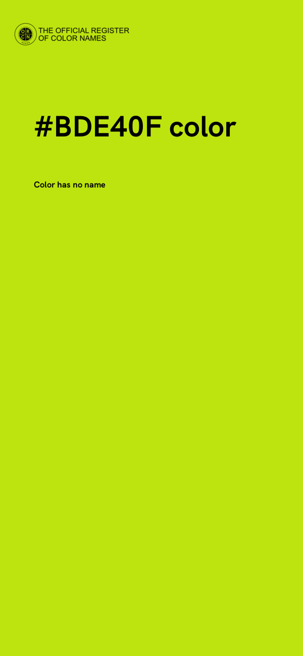 #BDE40F color image