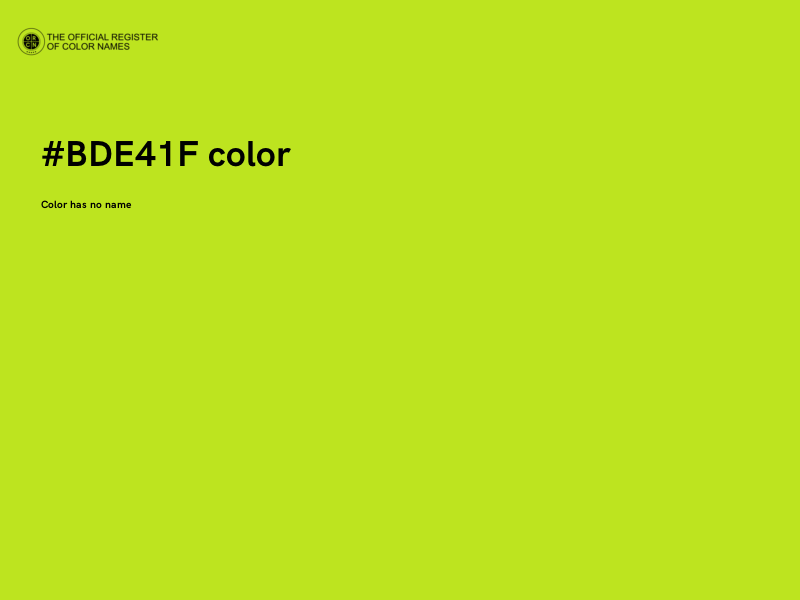 #BDE41F color image