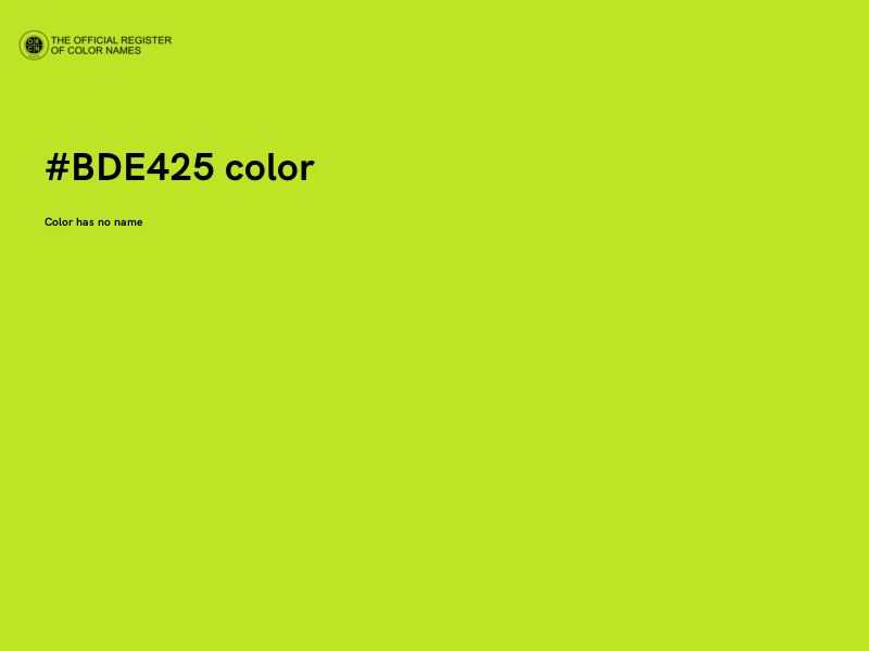 #BDE425 color image