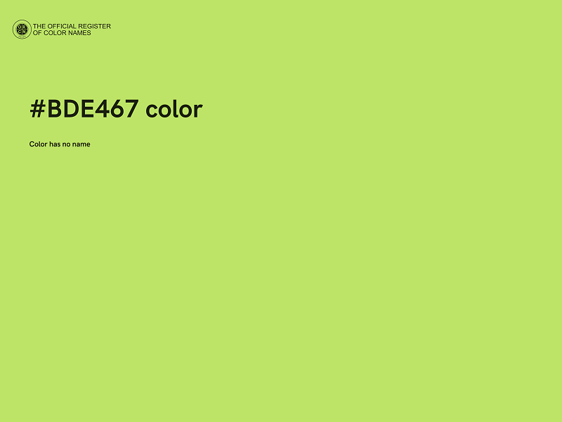 #BDE467 color image