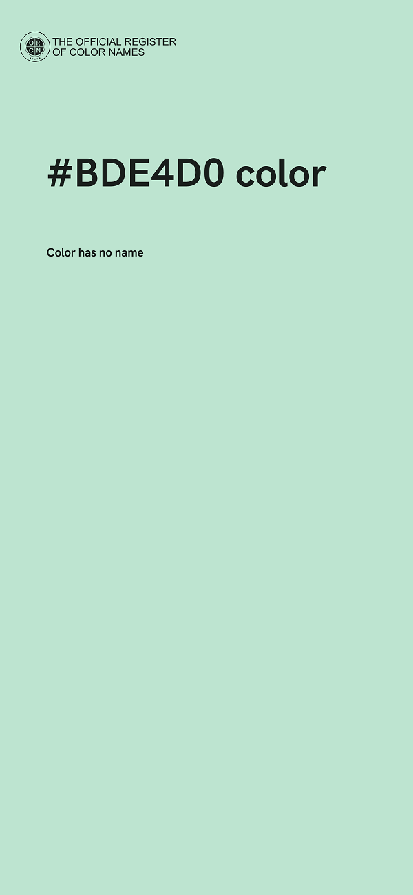#BDE4D0 color image