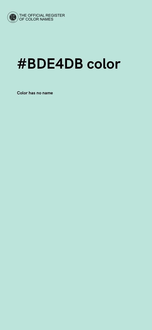 #BDE4DB color image