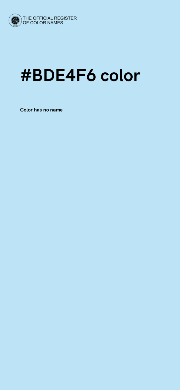 #BDE4F6 color image