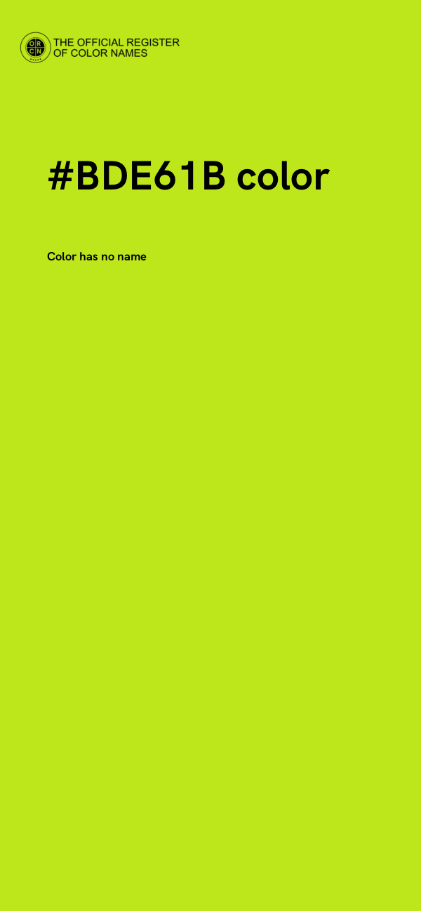#BDE61B color image