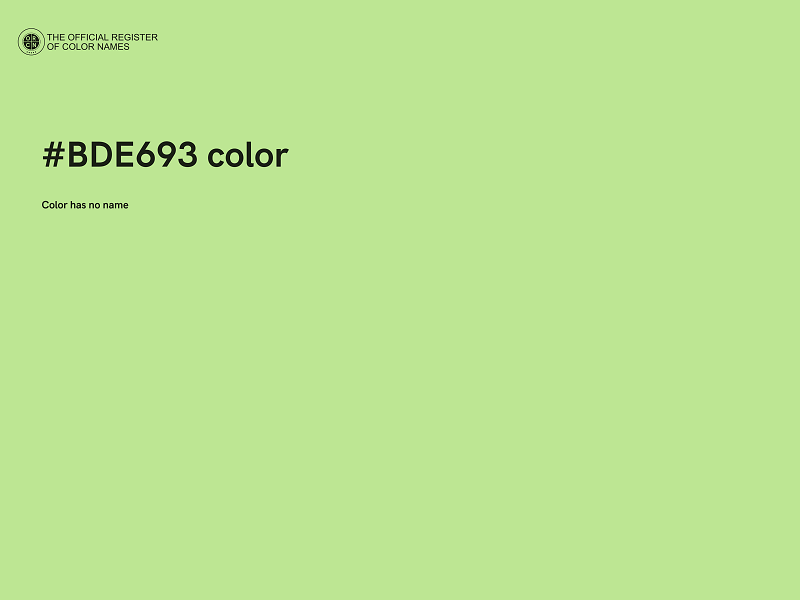 #BDE693 color image