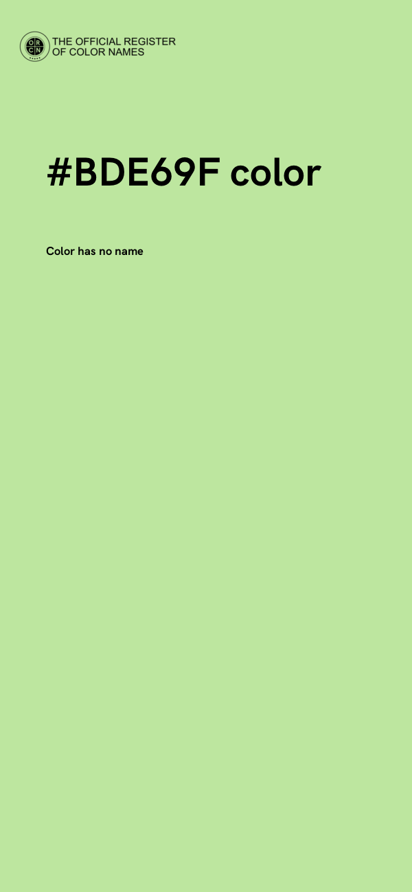 #BDE69F color image