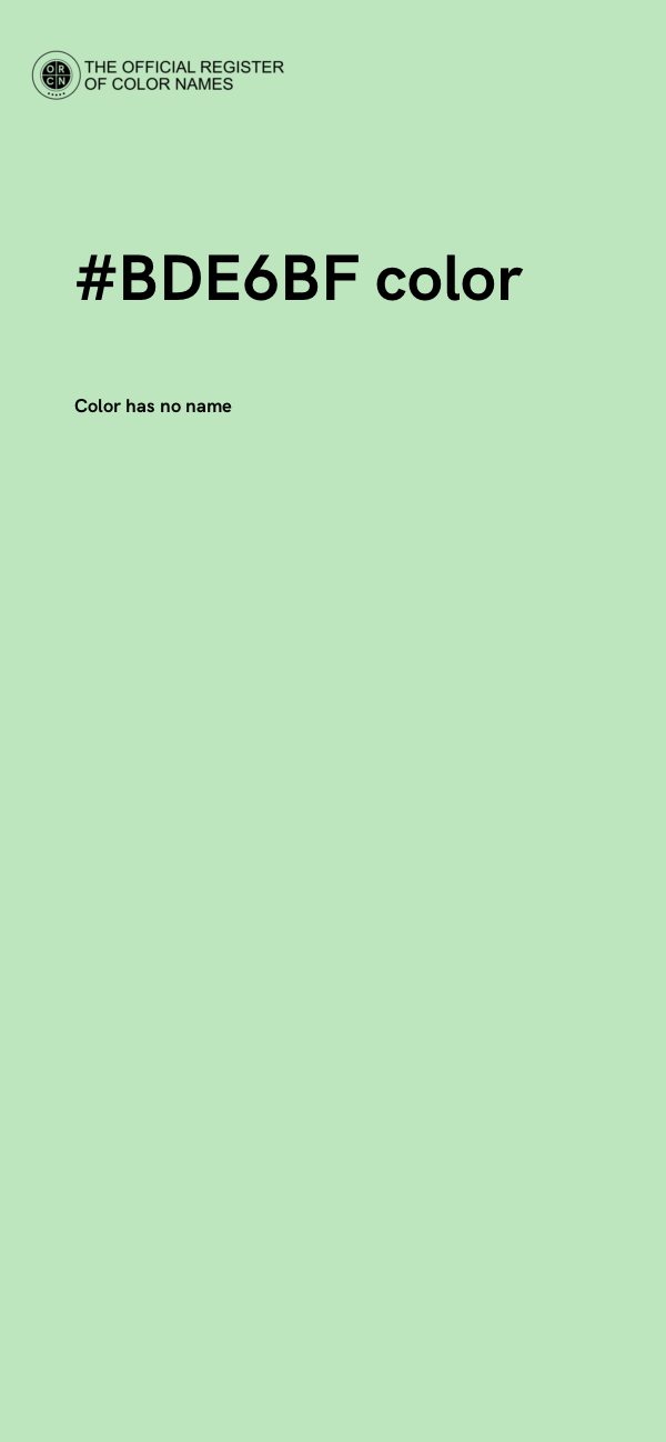 #BDE6BF color image