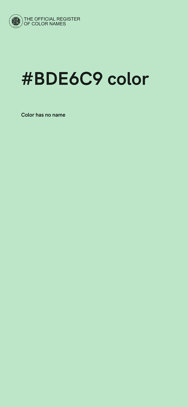 #BDE6C9 color image